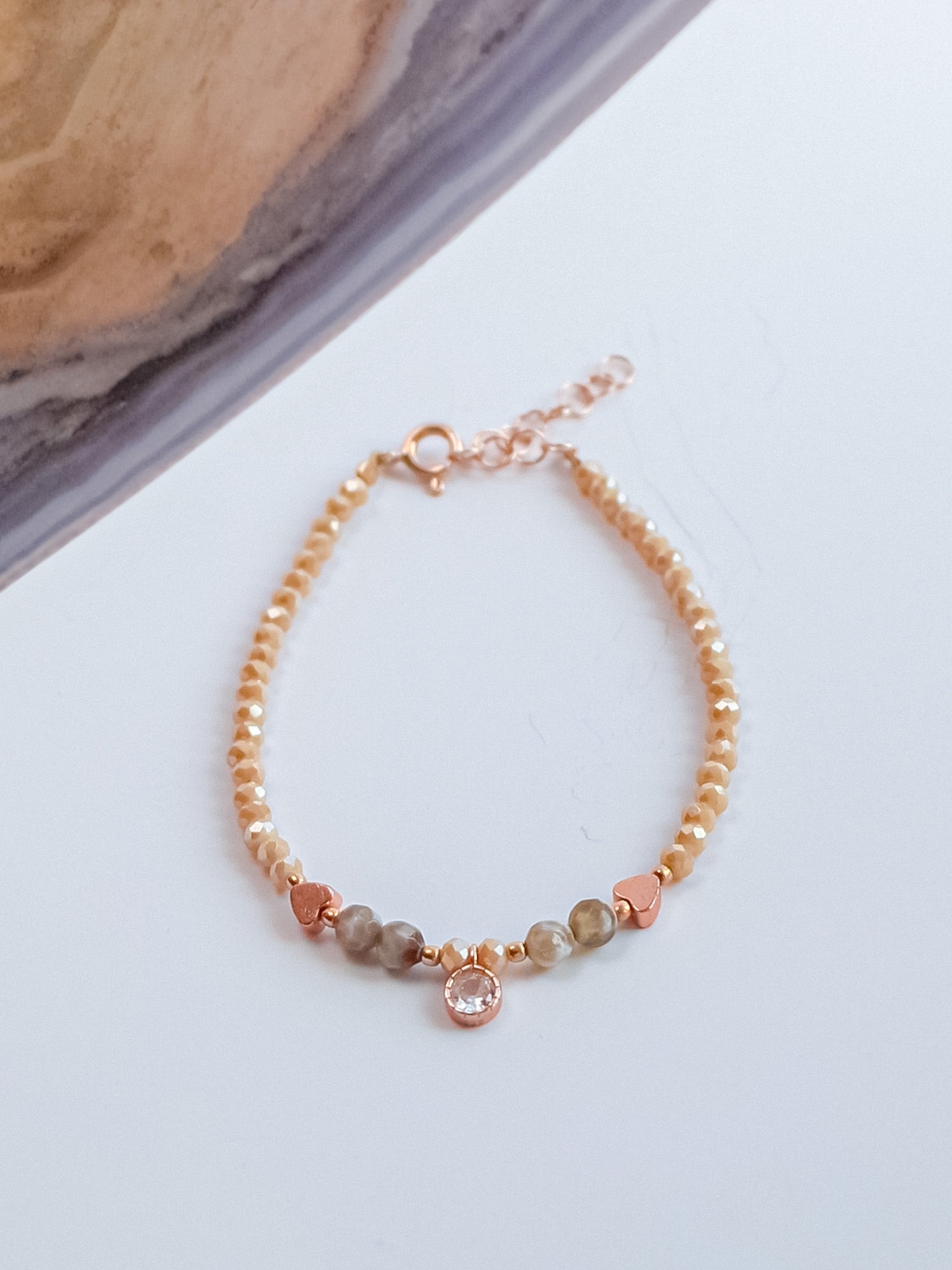 Steinarmband Roségold - Elora - Lovesign - Handmade in Tyrol